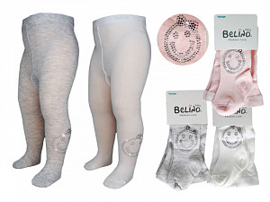 Колготки со стразами для девочки  BELINO